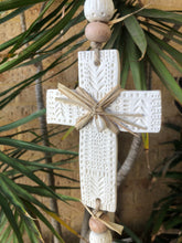 Load image into Gallery viewer, MOZZIE COIL HOLDER -White Cross with Raffia
